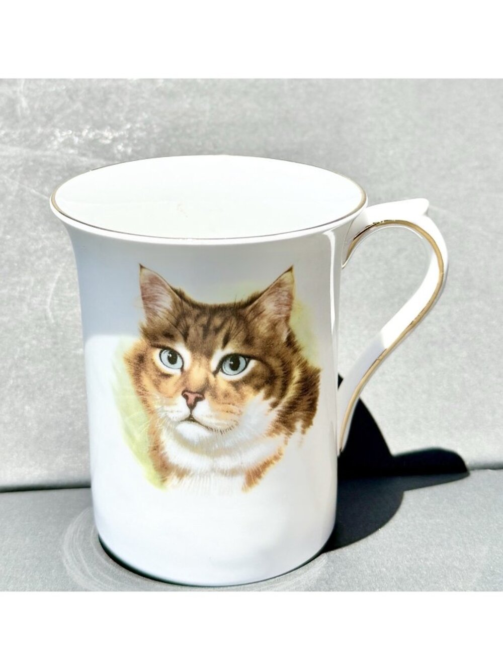 Vintage Royal Windsor Fine Bone China England Tabby Cat Coffee Tea Cup